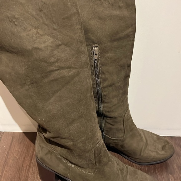 Women’s JustFab Over The Knee Boots, olive green alle WC size 11 zipper - Picture 3 of 10